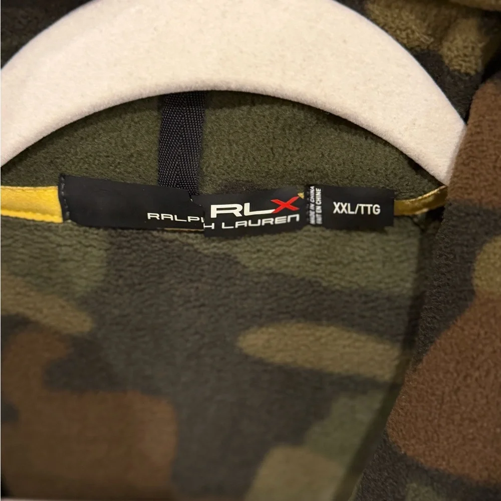 Ralph Lauren RLX Camo Fleece Vest with Yellow Trim - Picture 2 of 5